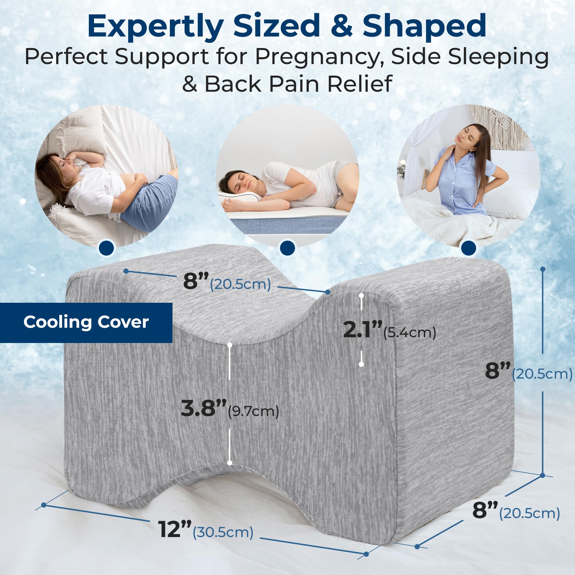 5 STARS UNITED knee pillow beneath the knees aids pressure relief during sleep