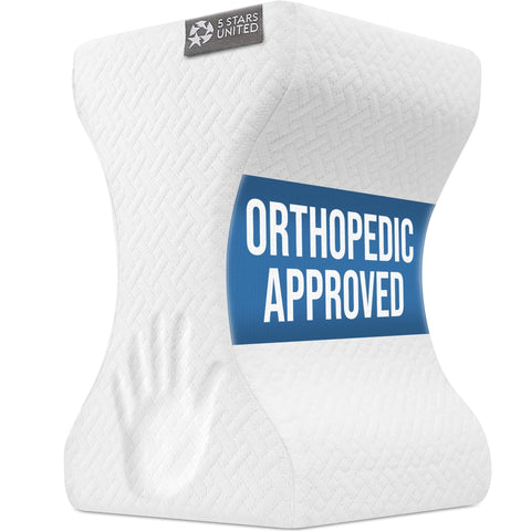 5 STARS UNITED knee pillow between knees supports knee alignment for side sleepers.