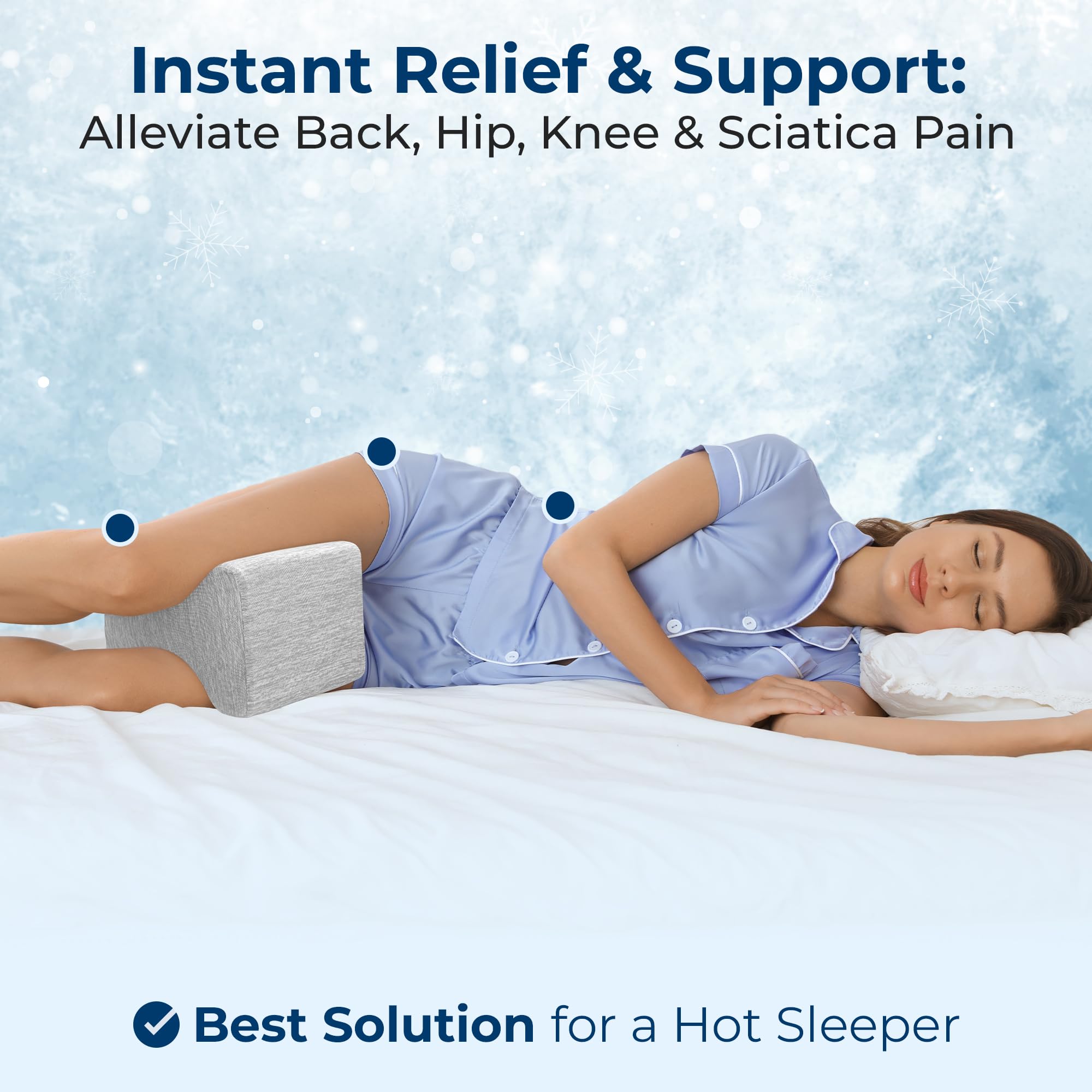 5 STARS UNITED knee pillow with memory foam core and soft cover