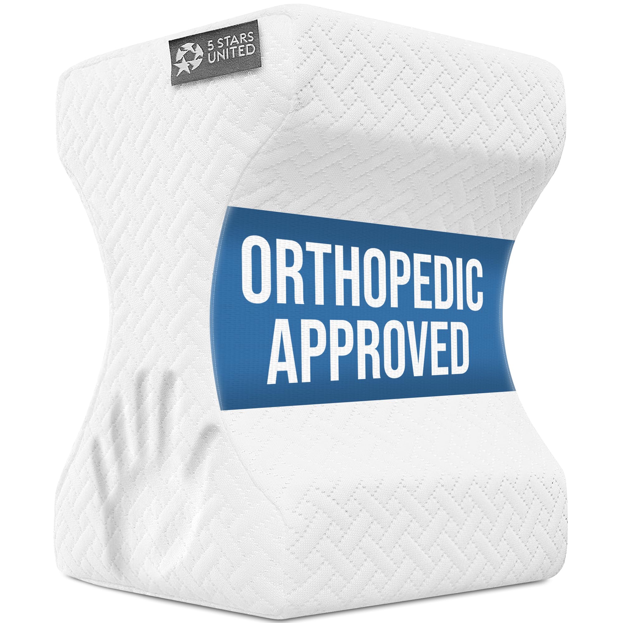 5 STARS UNITED knee pillow between knees for side sleepers relieves hip pressure.