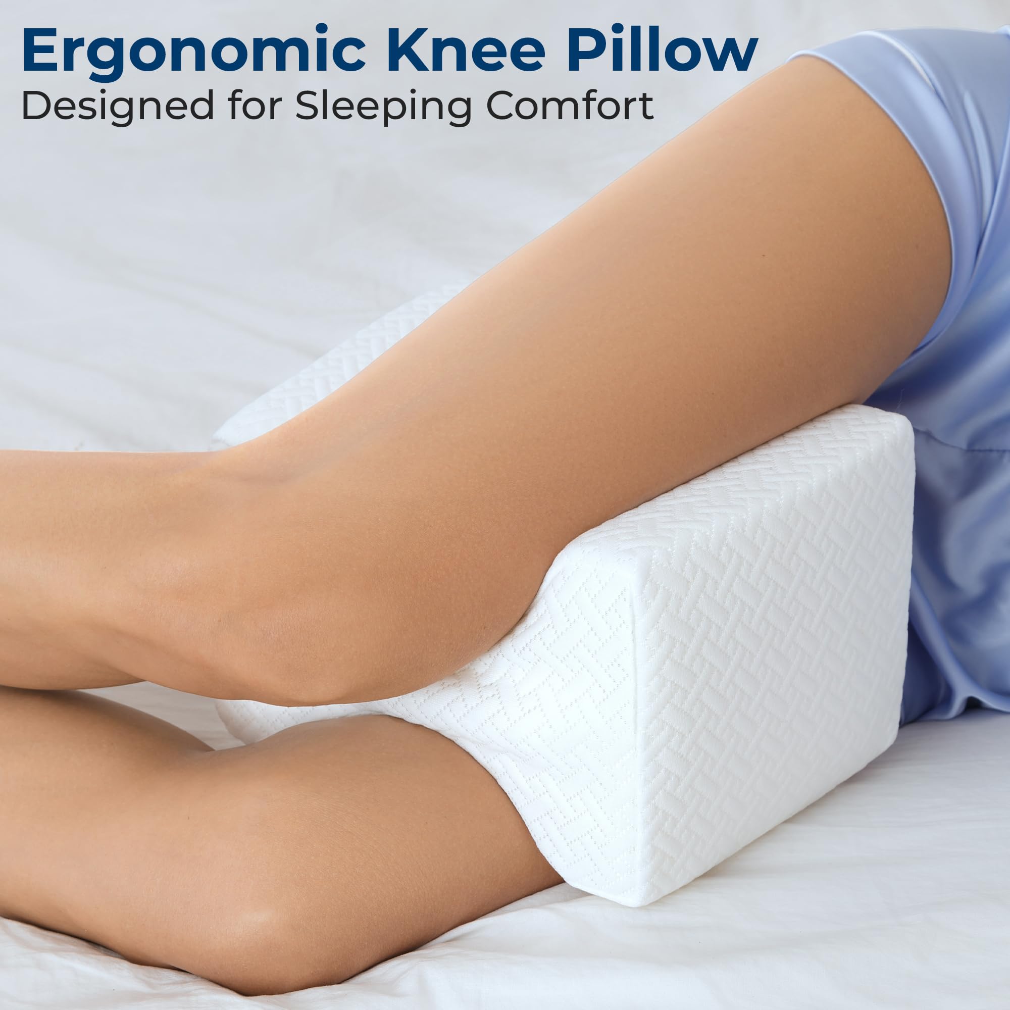 5 STARS UNITED memory foam leg cushion contours to knees for targeted support.