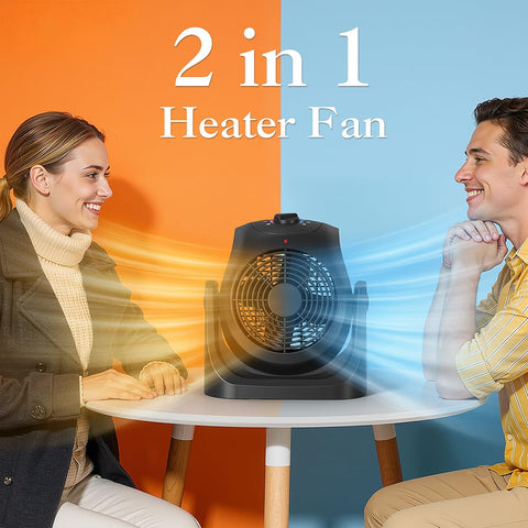 5 SUNDAY LIVING compact desk heater side view showing space-saving design for small rooms