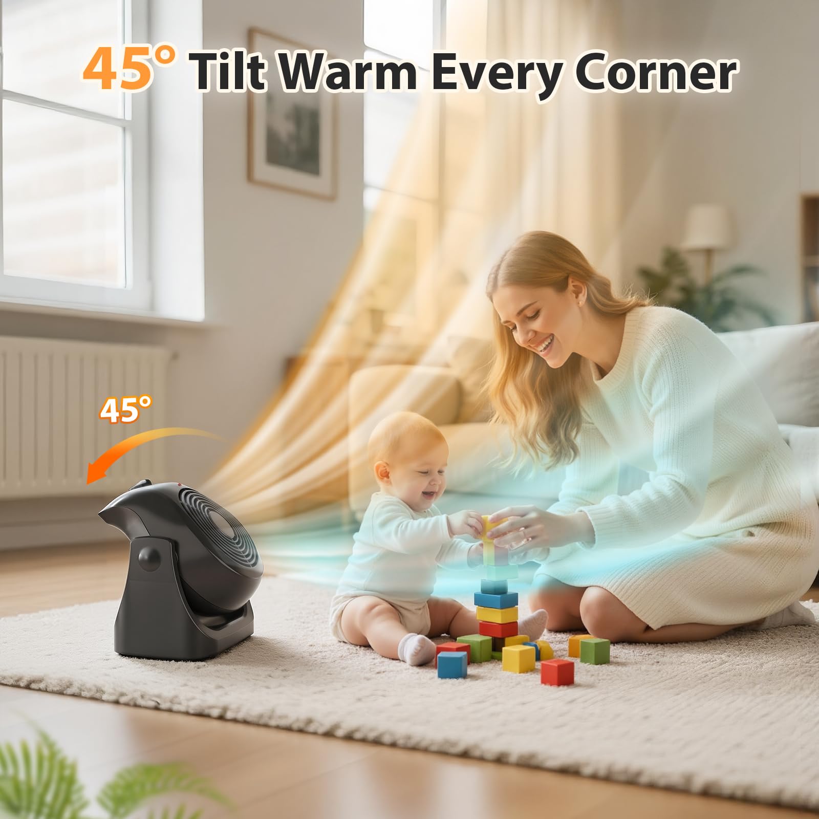 5 SUNDAY LIVING 45-degree tilt for precise airflow at any seat