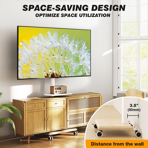 5Rcom TV cart with laptop shelf for extra device storage