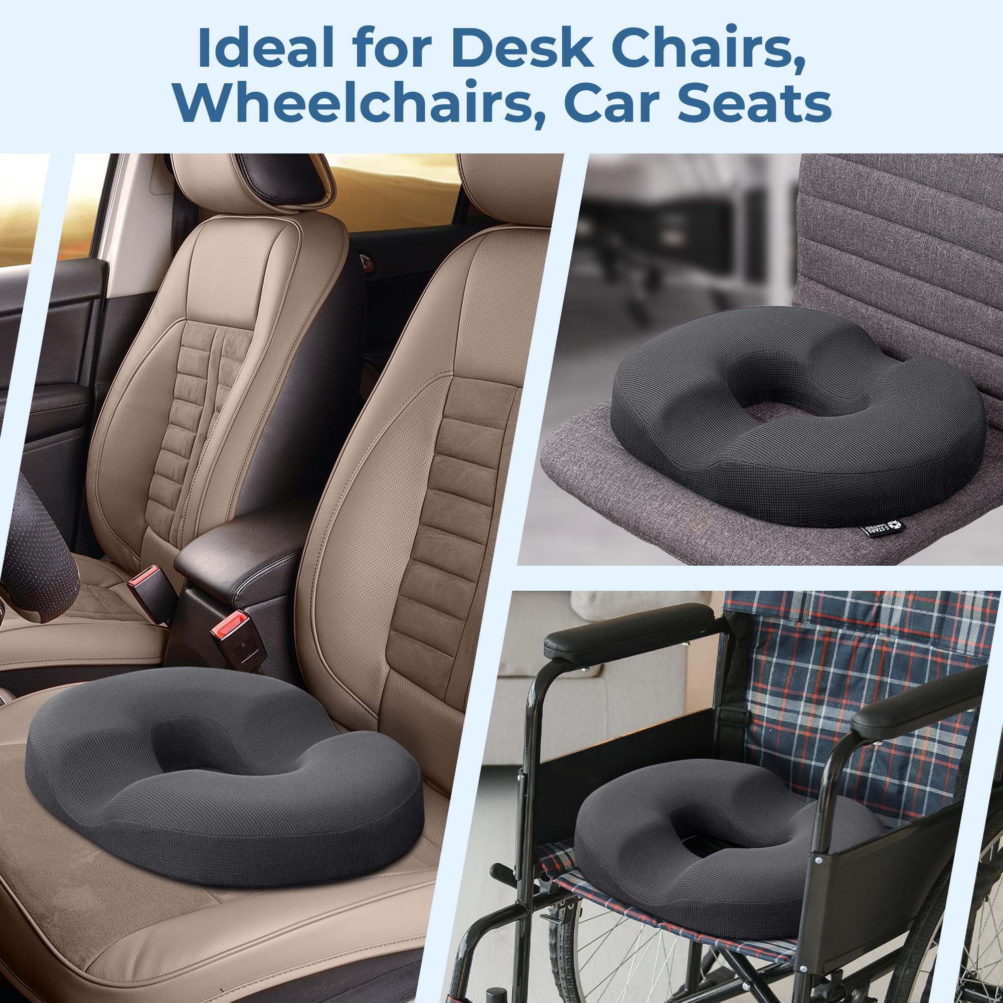 5 Stars United Donut Pillow non-slip backing helps keep it in place.