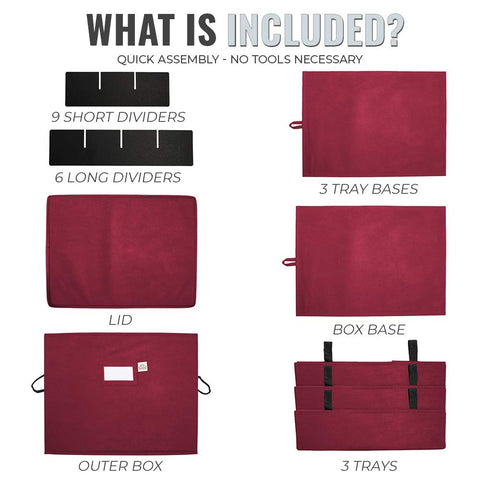 612 Vermont durable cardboard with non-woven lining protects delicate ornaments during storage.
