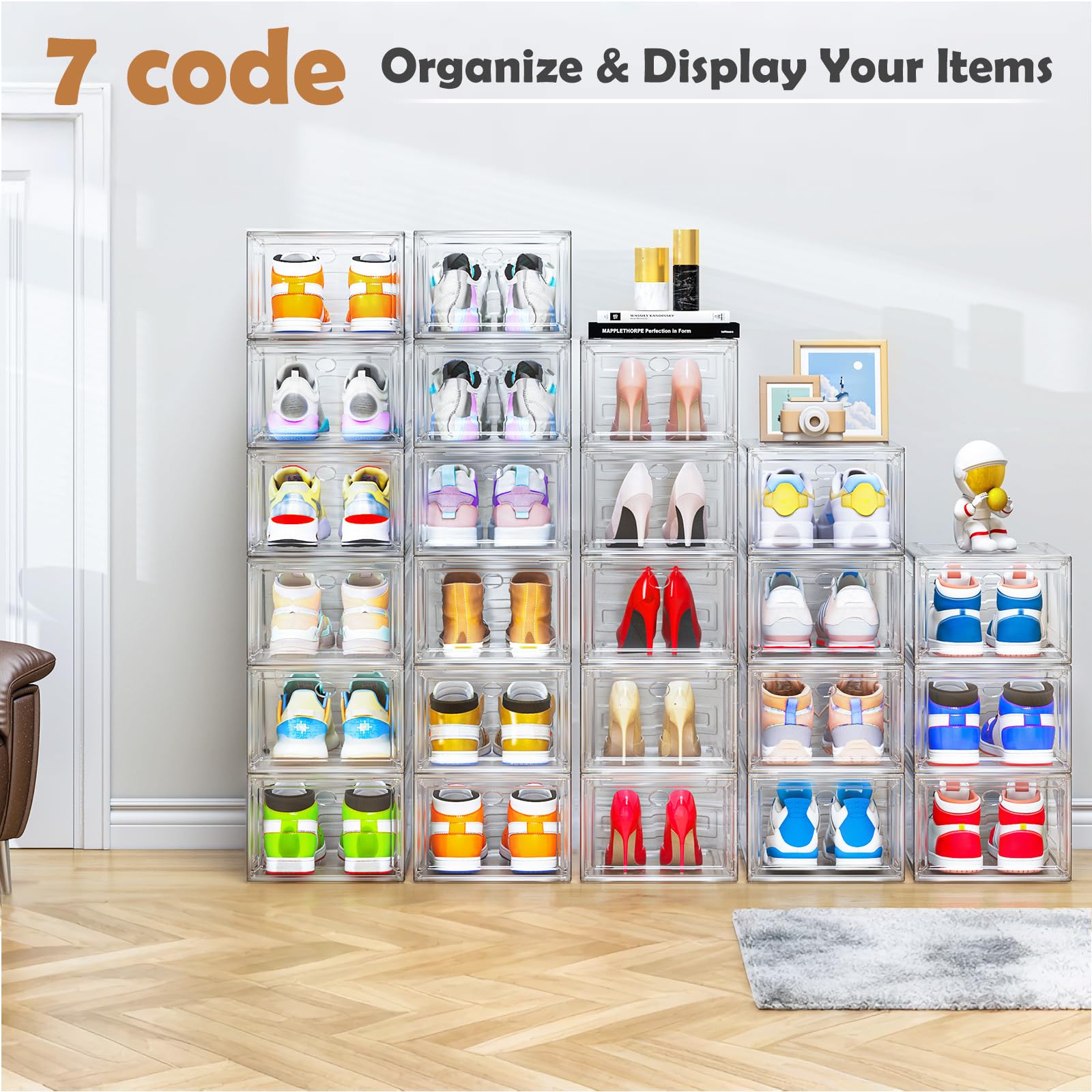 Space-saving closet solution that fits sneakers, boots, and more