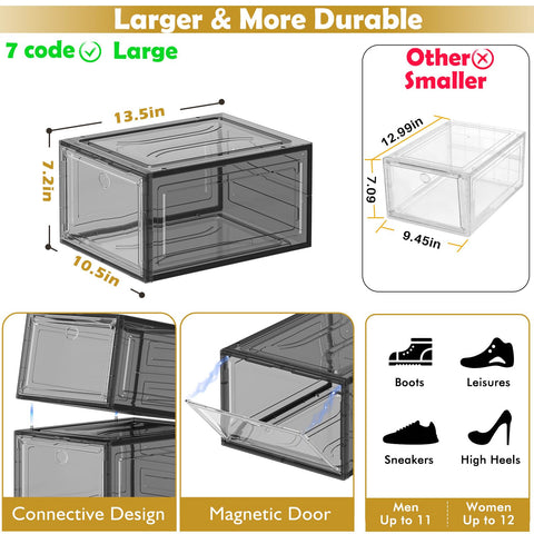 7-code durable plastic construction for long-lasting shoe storage