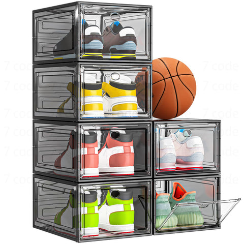 7 code clear shoe storage organizer with magnetic door enables quick access to footwear