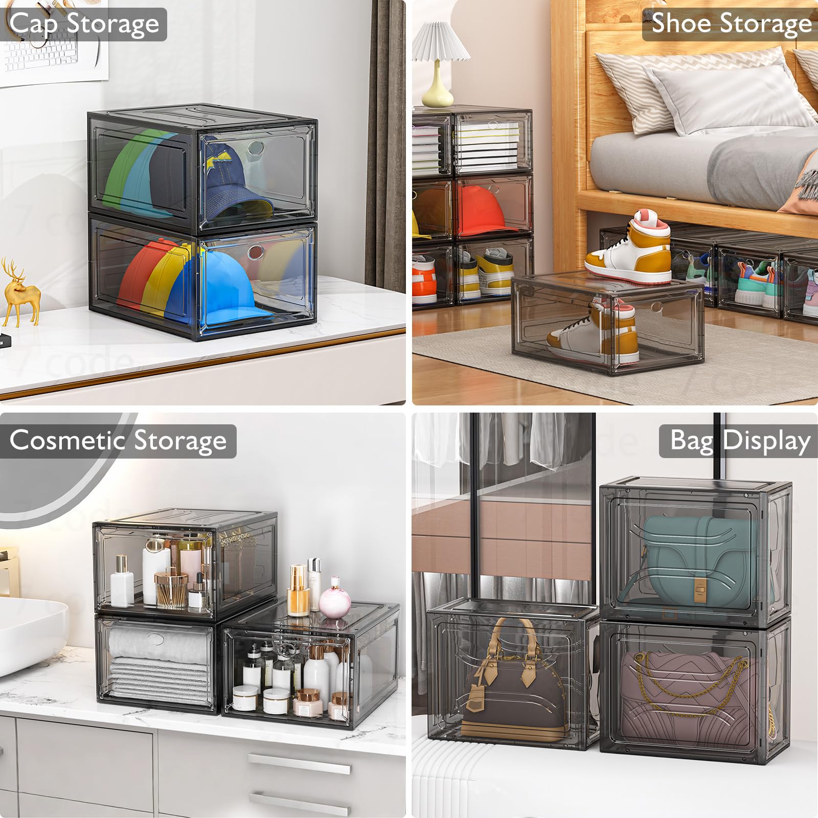 7 code spacious capacity accommodates sneakers, boots, and sandals