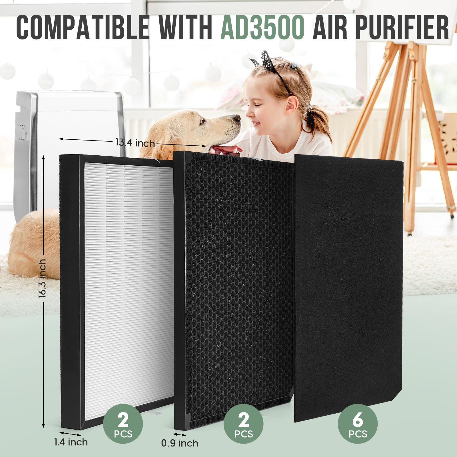AD3500 true filters by 7th Science Gear fit securely to maintain airflow.
