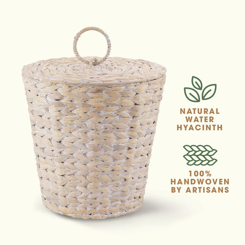 84ECO versatile waste basket used as planter cover, storage, or decor.