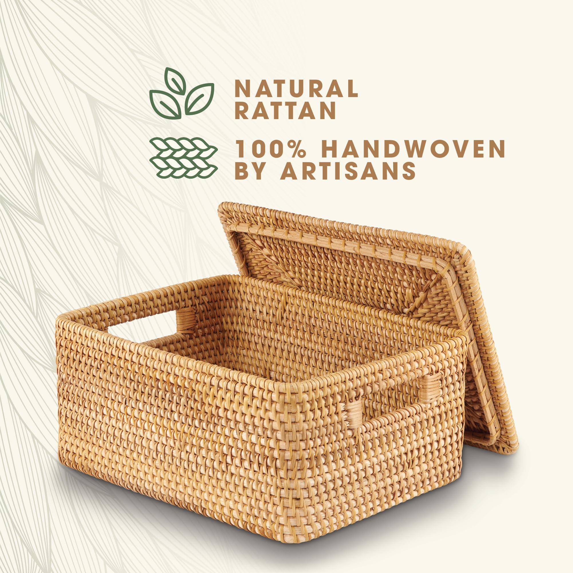 84ECO lid-closed baskets in bedroom keep remotes and cables tidy.
