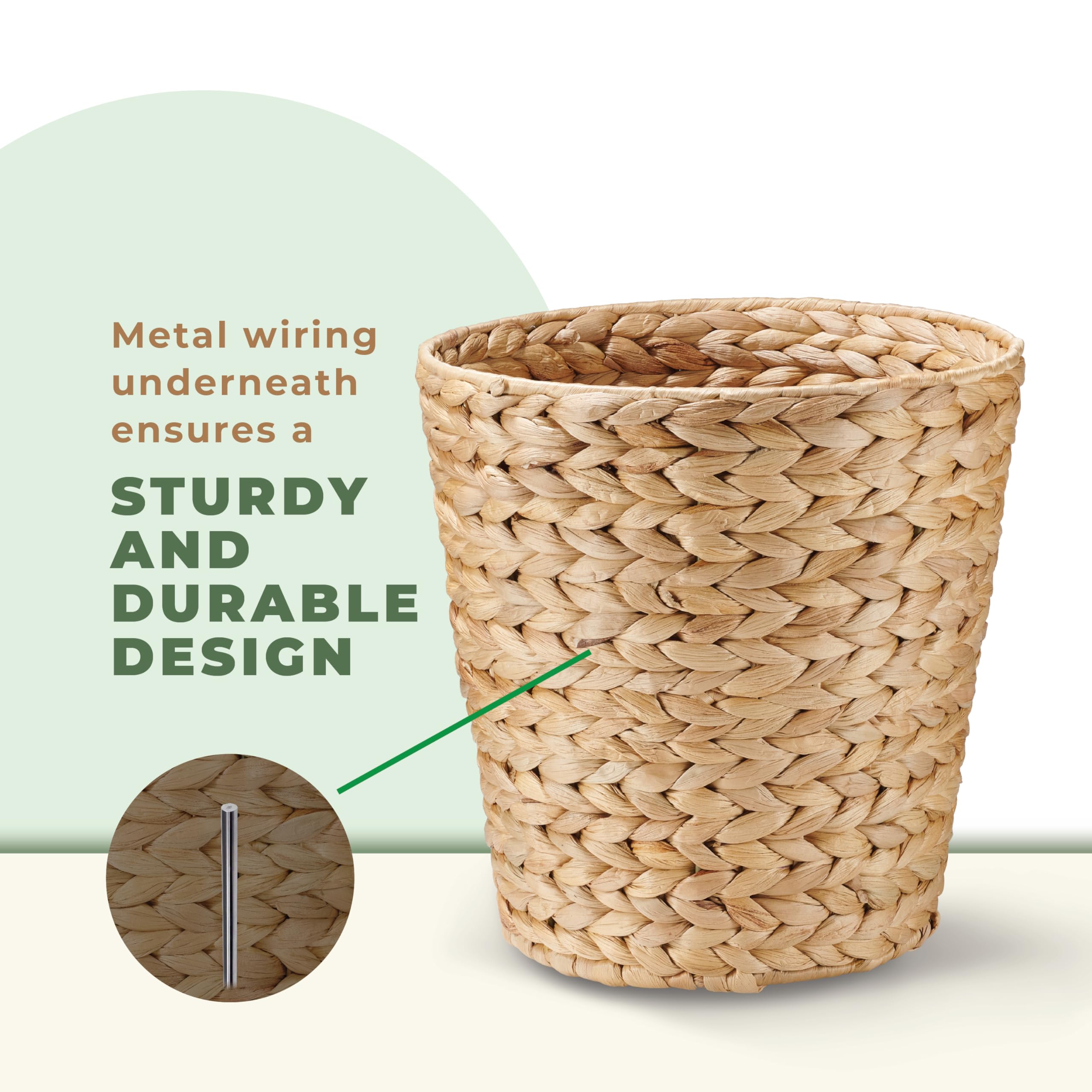 84ECO multi-use wicker basket, ideal for waste, planter cover, or storage.