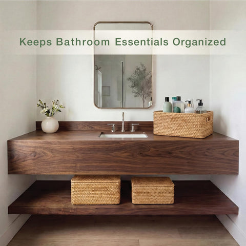 84ECO set of three boxes on coffee table adds decorative storage.
