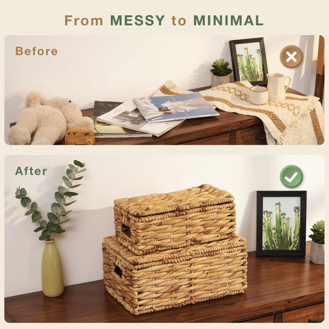 84ECO storage basket with lid featuring a metal frame for added stability