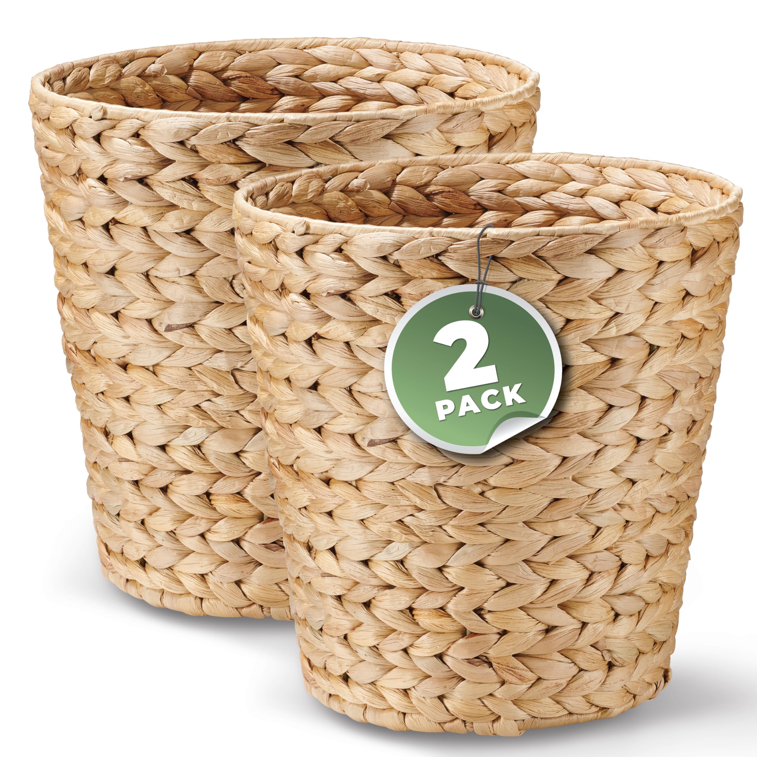 84ECO wicker trash can in bathroom, durable and stylish storage.