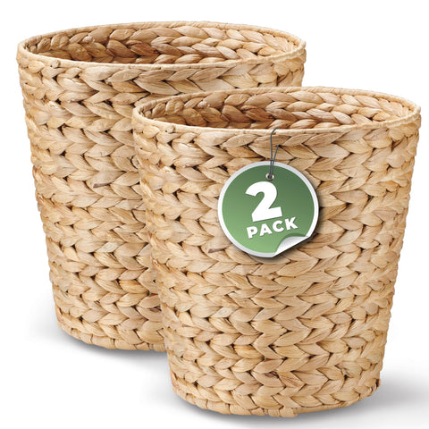 84ECO wicker trash can in bathroom, durable and stylish storage.