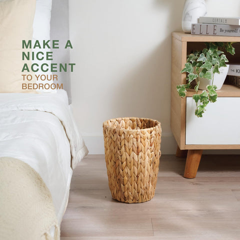 84ECO wicker trash can weave closeup emphasizes authentic craftsmanship and natural materials