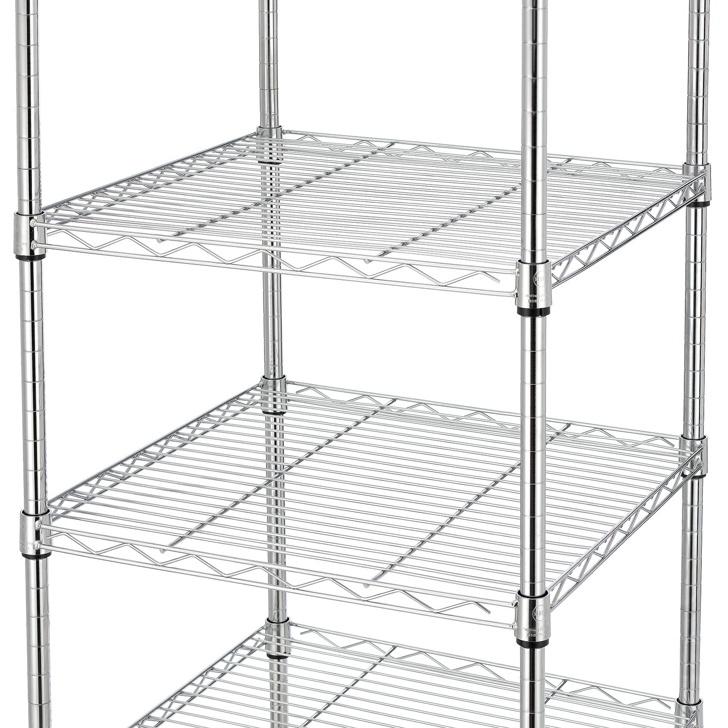 Finnhomy chrome shelving displaying rust-resistant finish and strong support.