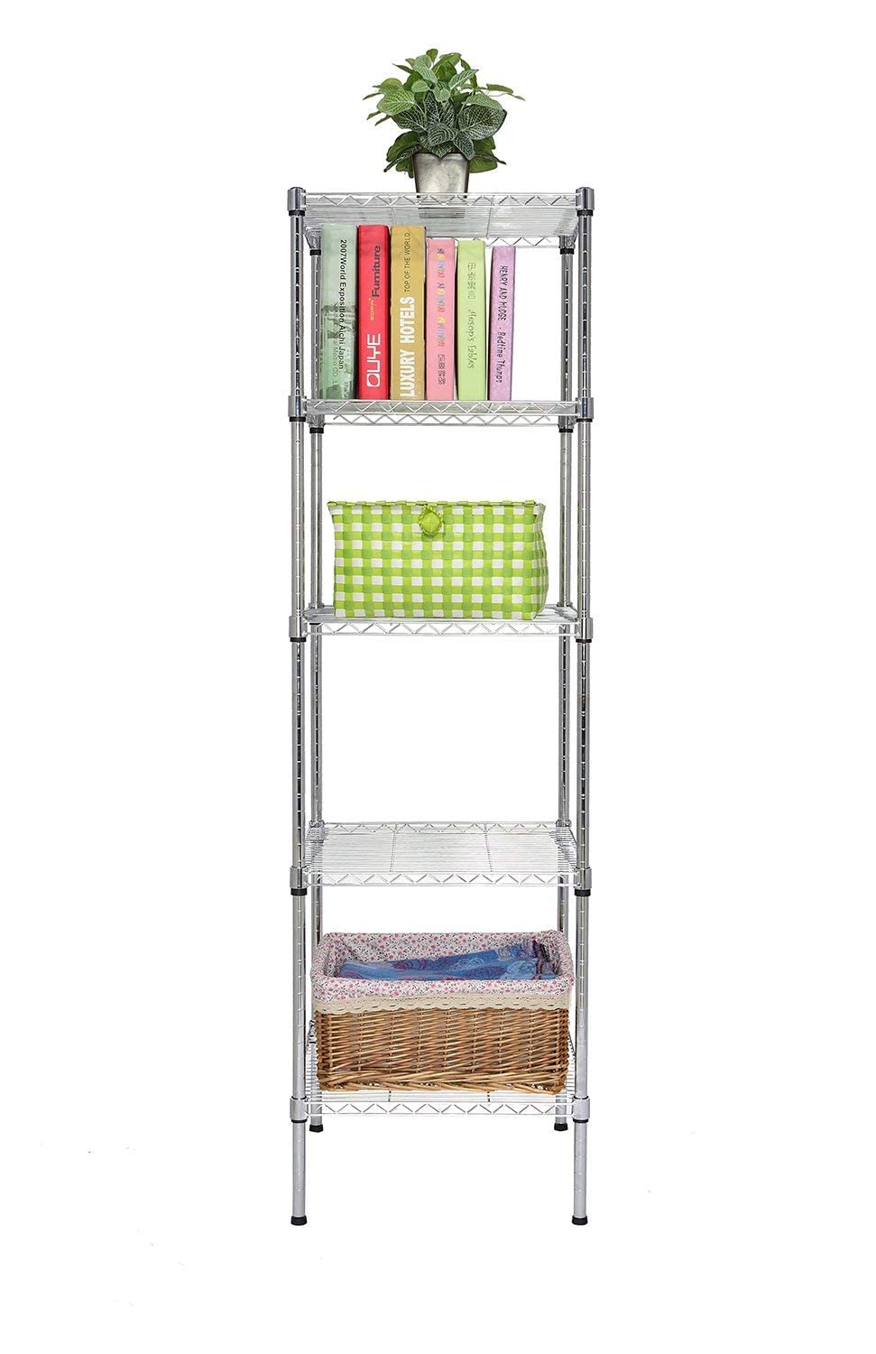 Finnhomy 5-tier rack assembled look ready for kitchen or laundry.
