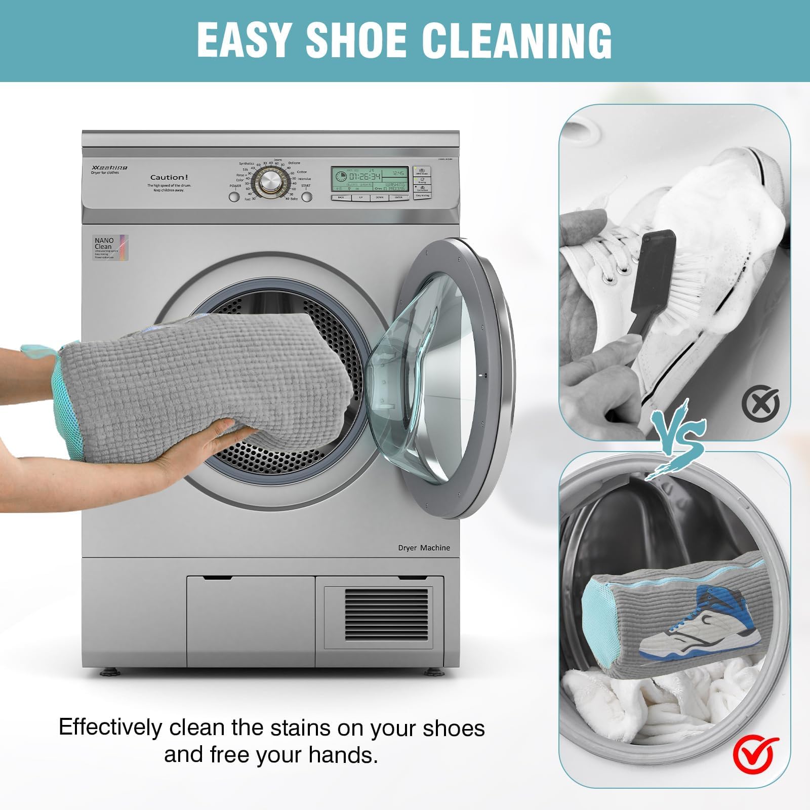 Gripooaven washer-dryer ready design fits compact laundry routines.