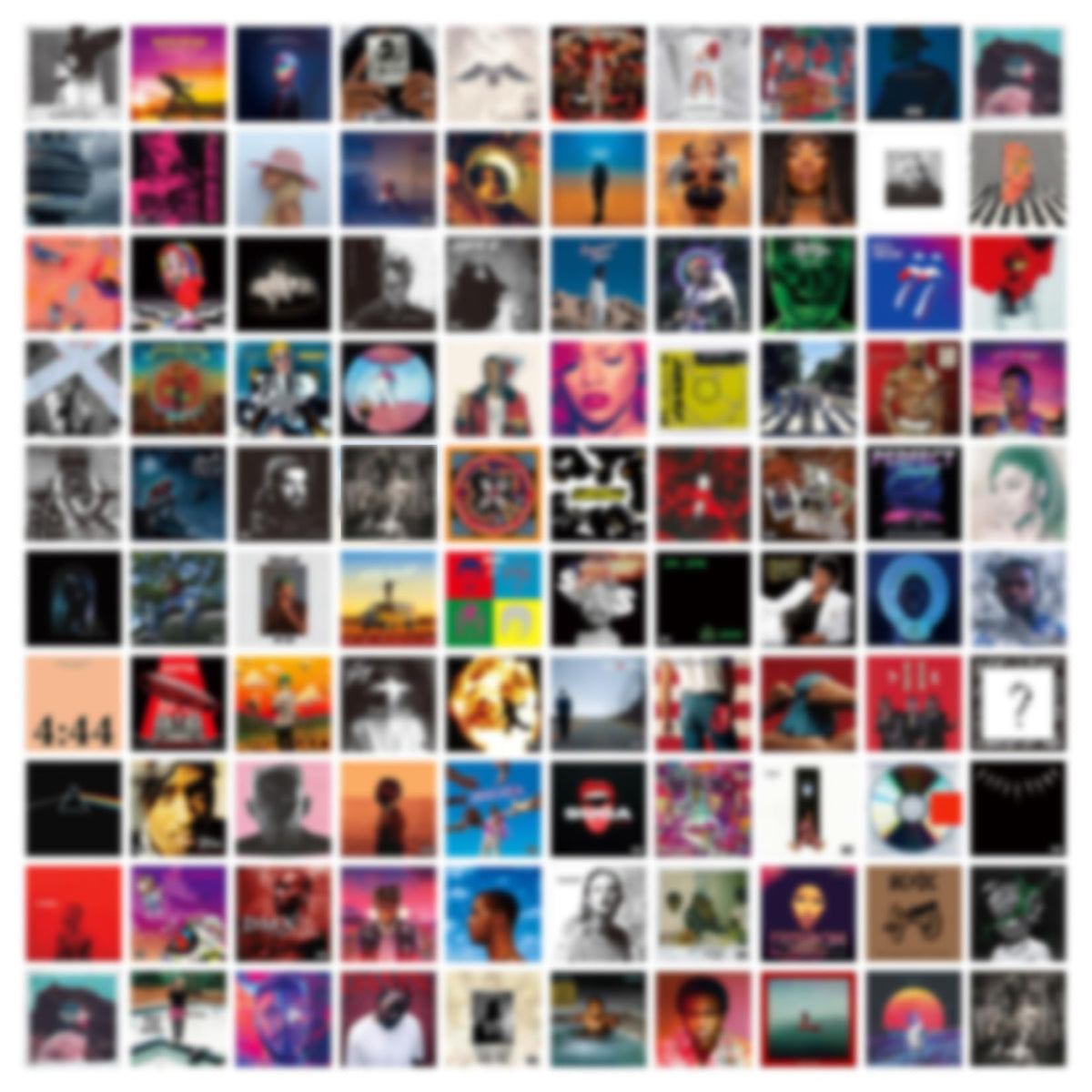 A ART·ZONE 100-pcs 5x5-inch collage kit brightens a bedroom wall