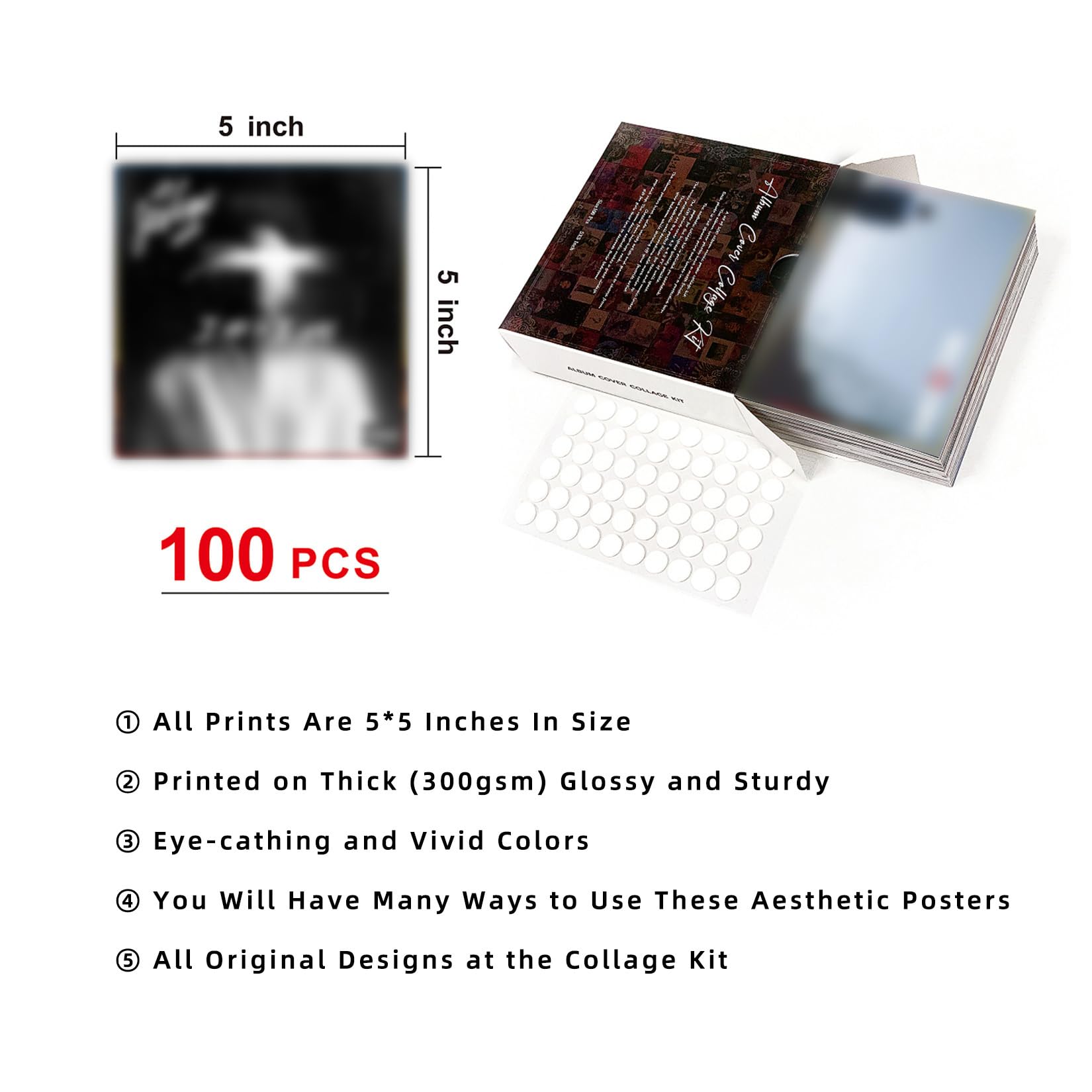 A ART·ZONE 5x5-inch posters preserve complete album covers without cutting