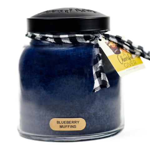 A Cheerful Giver Blueberry Muffins 34oz jar full view, cozy spaces ready