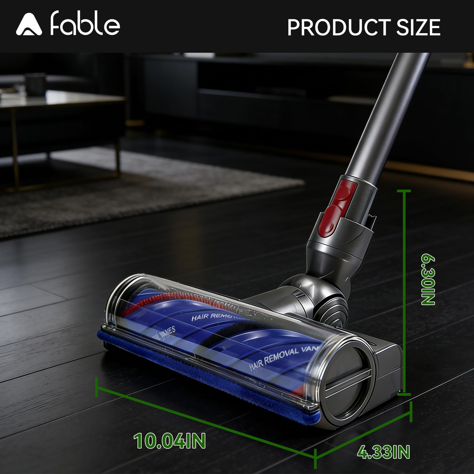A Fable 43 self-cleaning combs prevent hair wrap during use.