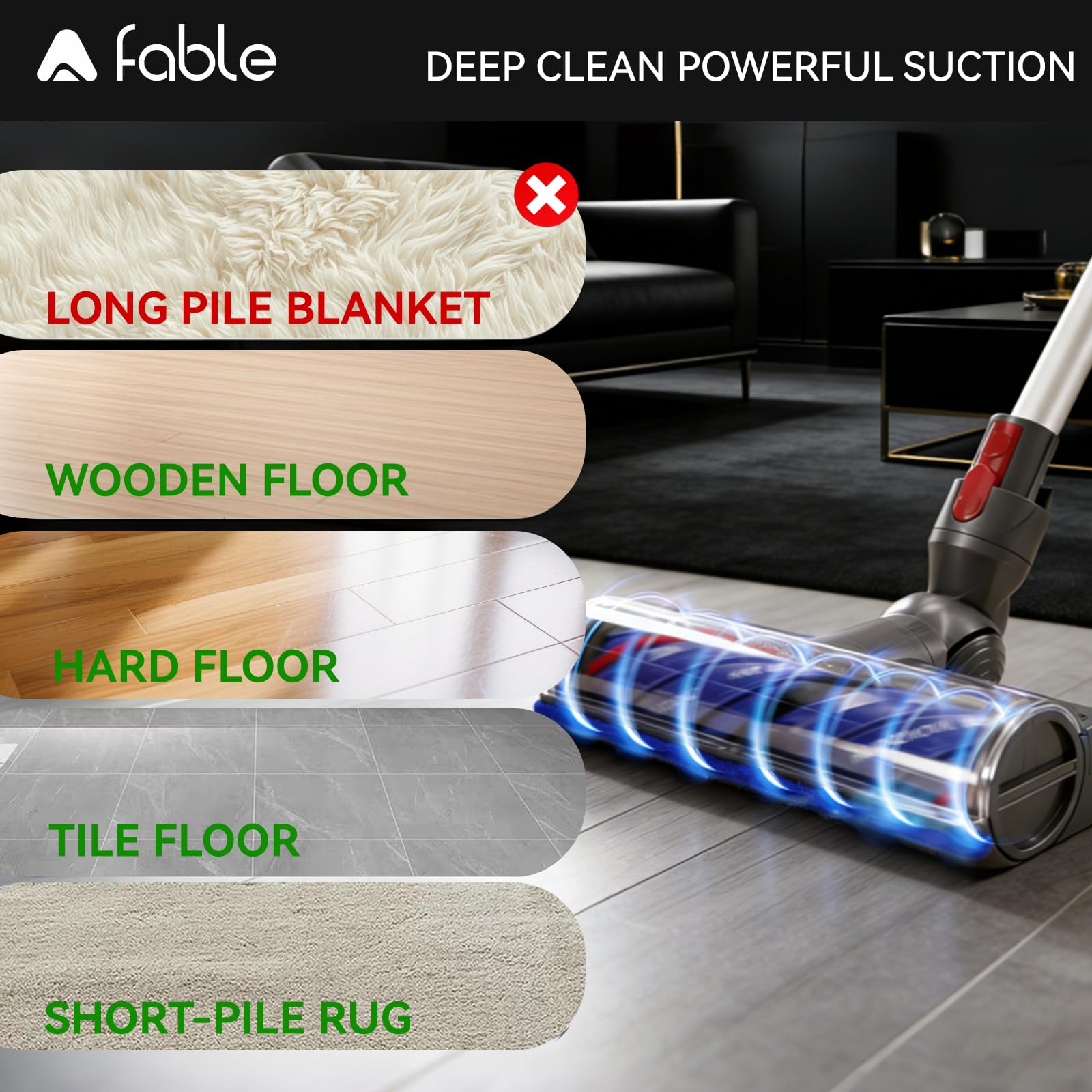 A Fable quick-release design makes maintenance simple.