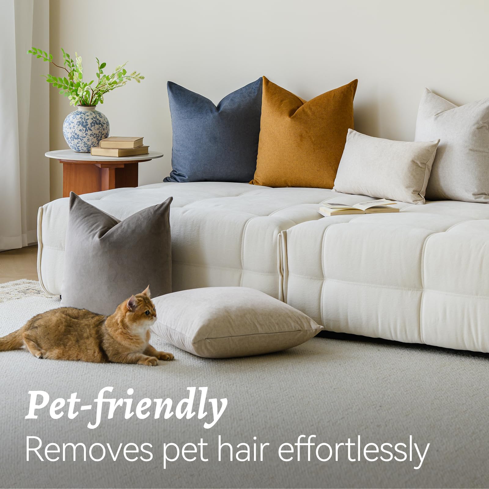 A moment easy-care pillow cover is machine washable for convenience.