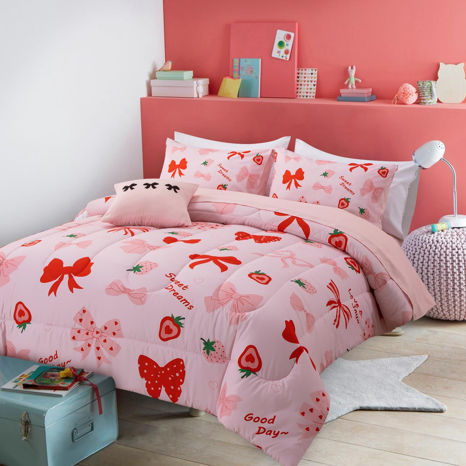 A Nice Night twin bed-in-a-bag with matching sheets for easy styling.
