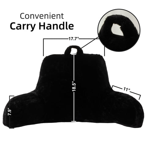 A Nice Night reading pillow in black, side view for versatile lounging.