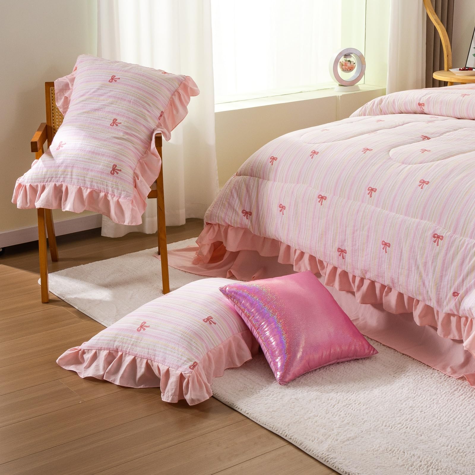 A Nice Night glitter cushion cover adds sparkly accent