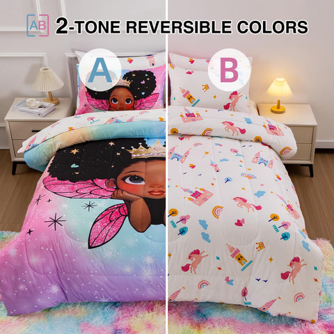 A Nice Night pink gradient glitter rainbow adds dreamy color to a girl's room