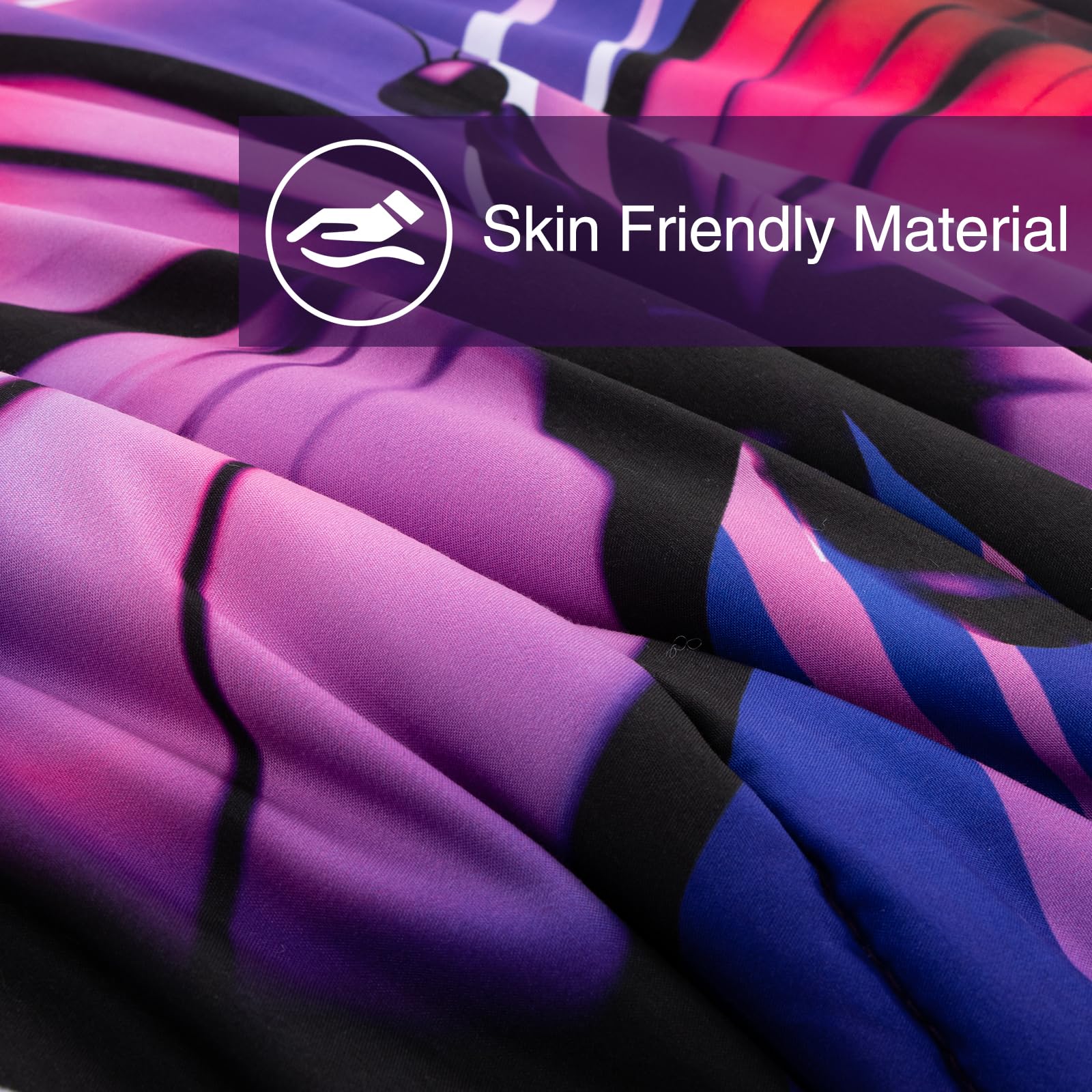 A Nice Night Purple blue butterfly sheets draped elegantly for a playful bedroom