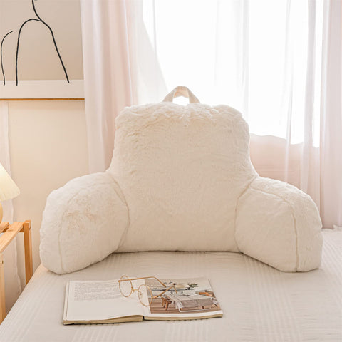A Nice Night reading pillow arm-support closeup highlights comfy armrests for relaxed posture.