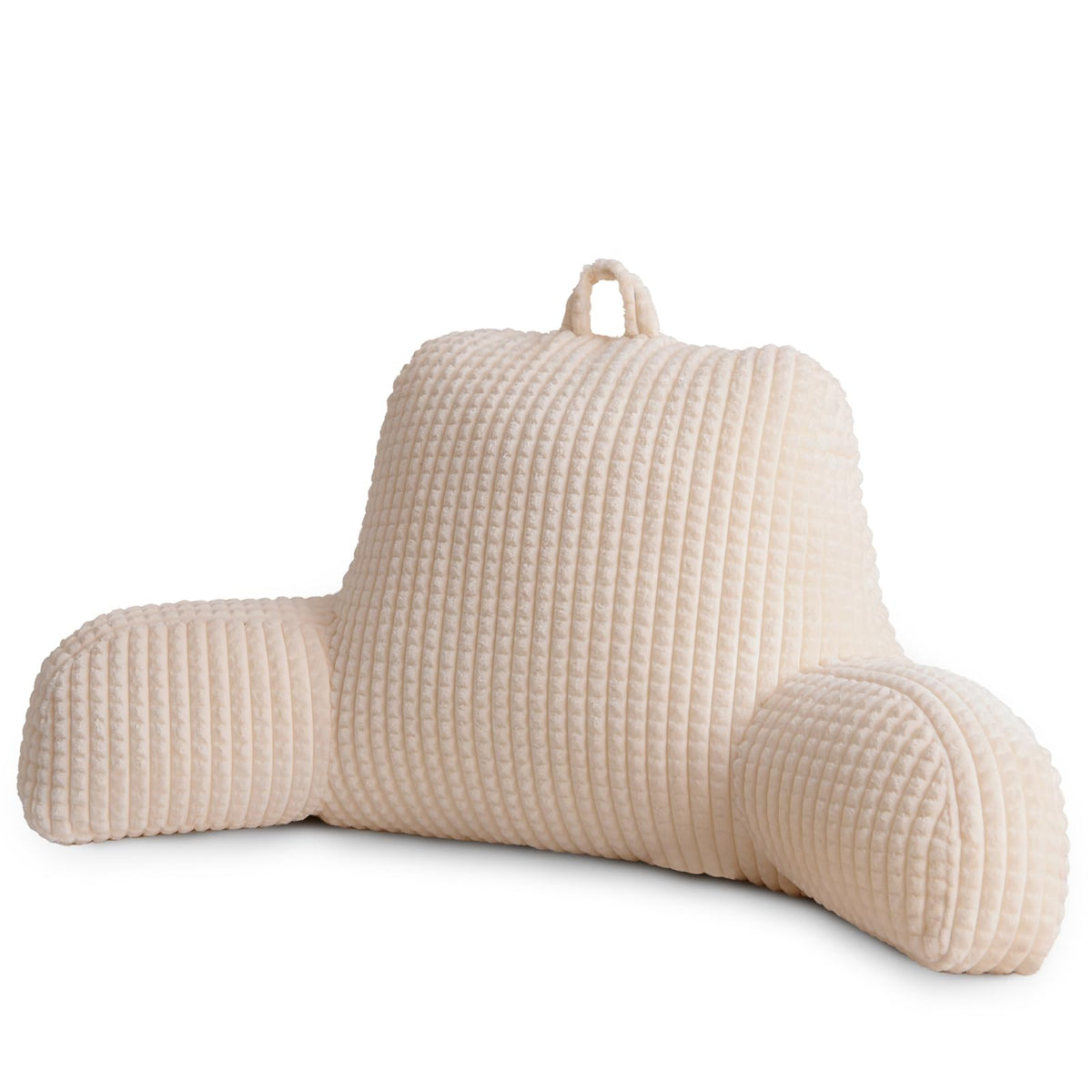 A Nice Night reading pillow backrest with arms offers sturdy support for reading.