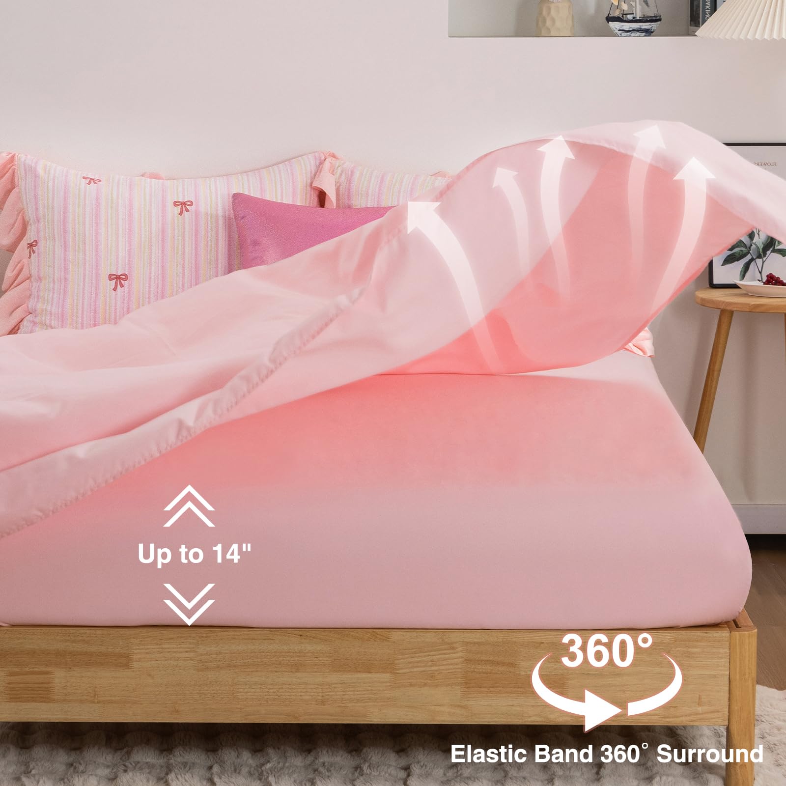 A Nice Night ruffle fringe edge detail on bedding