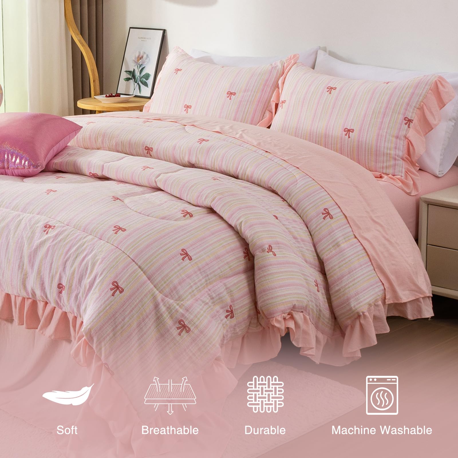 A Nice Night twin comforter displayed on bed for complete bed-in-a-bag look