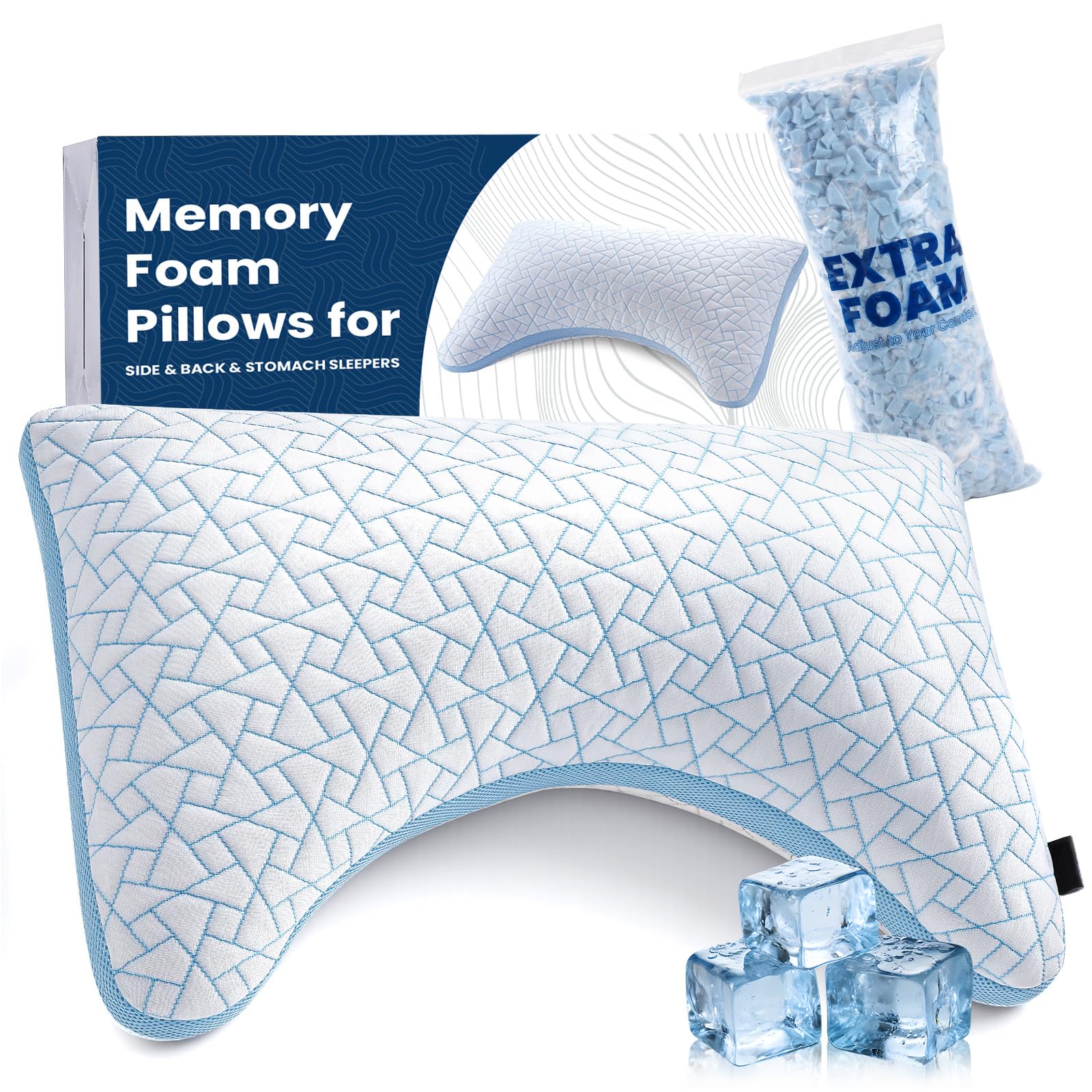 A-Pce adjustable pillow with queen loft for personalized comfort