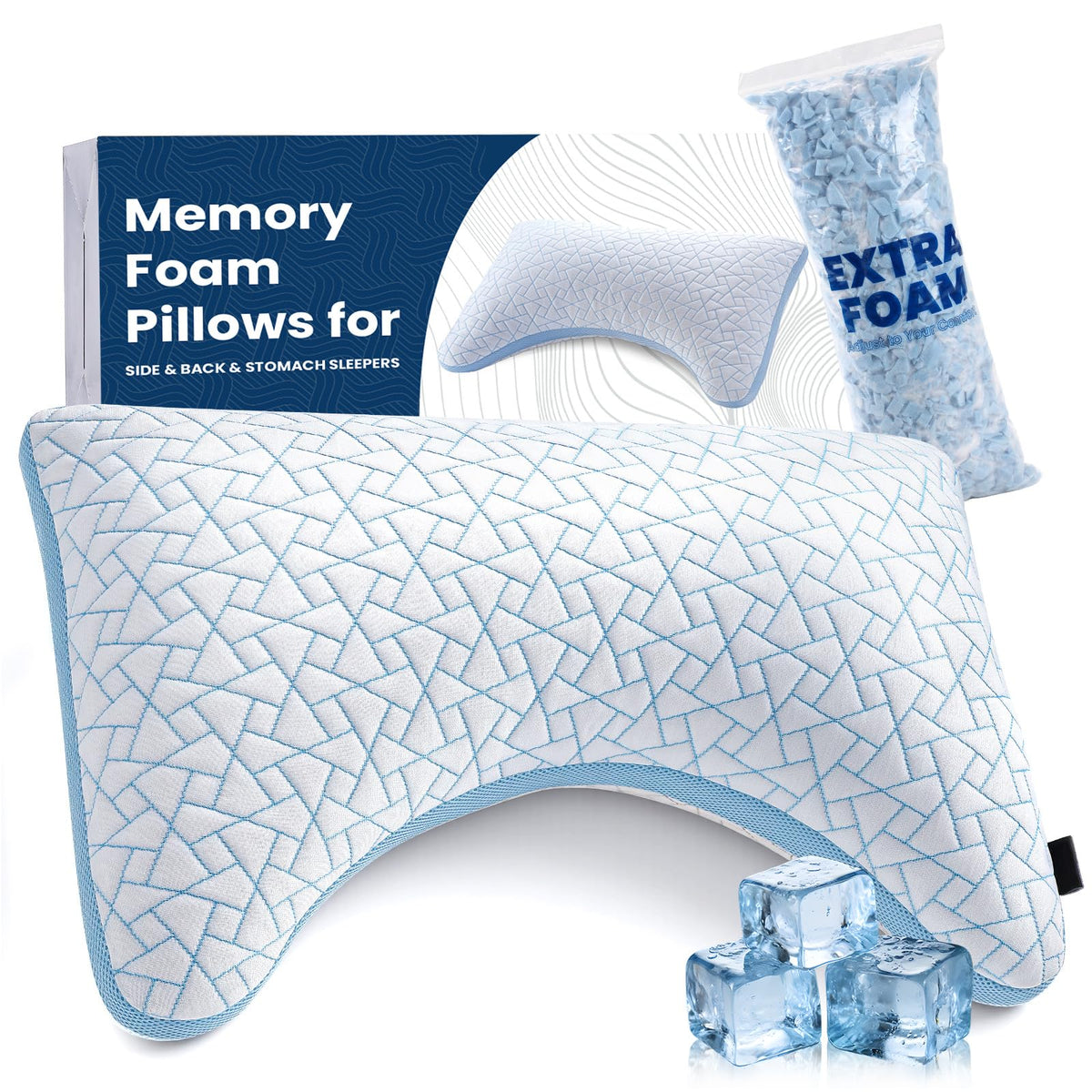 A-Pce adjustable pillow with queen loft for personalized comfort