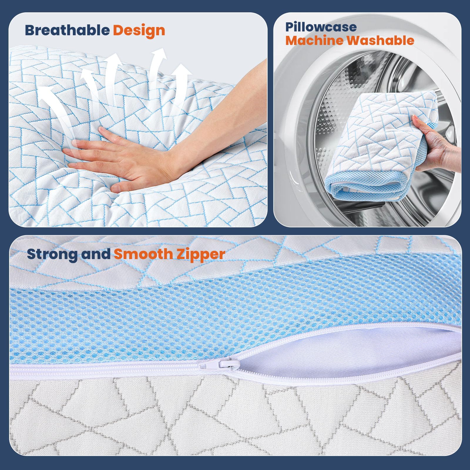 A-Pce double-sided pillow with machine-washable design for easy care