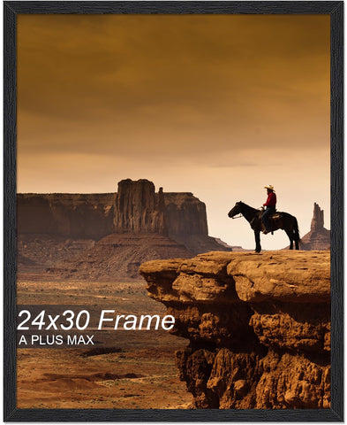 A PLUS MAX 24x30 frame front view with wood-grain finish for wall display.