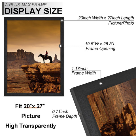 A PLUS MAX frame with HD cover protects artwork clearly.