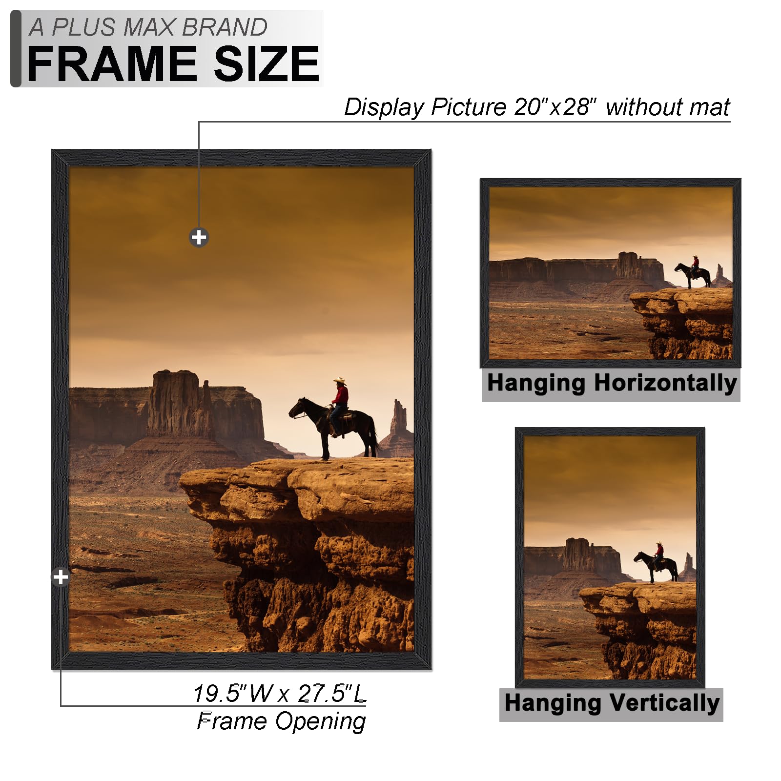 A PLUS MAX wall-mount setup enables secure high-visibility display.