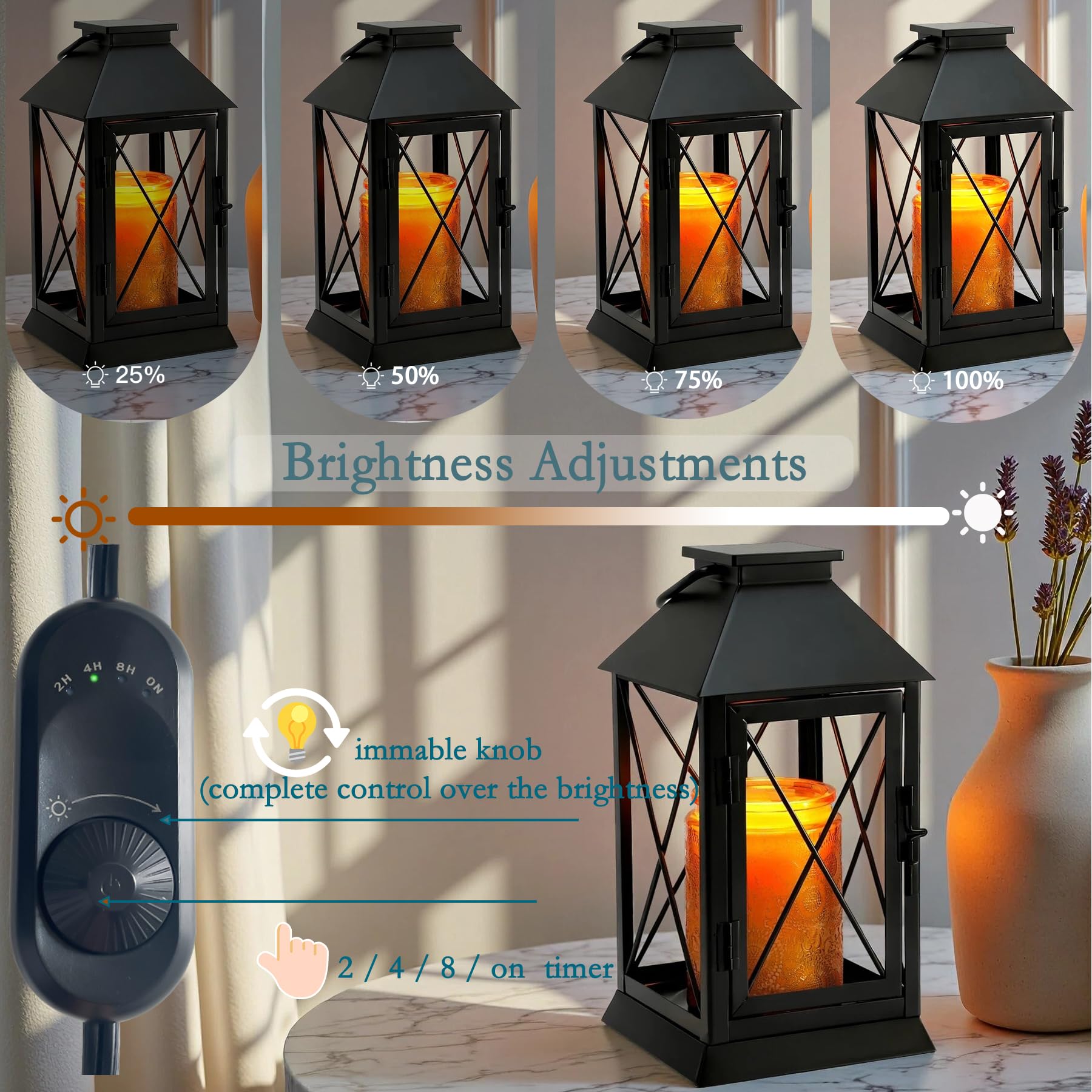 Aaffkaa Candle Warmer Lamp dimmable control for ambient brightness in living spaces.