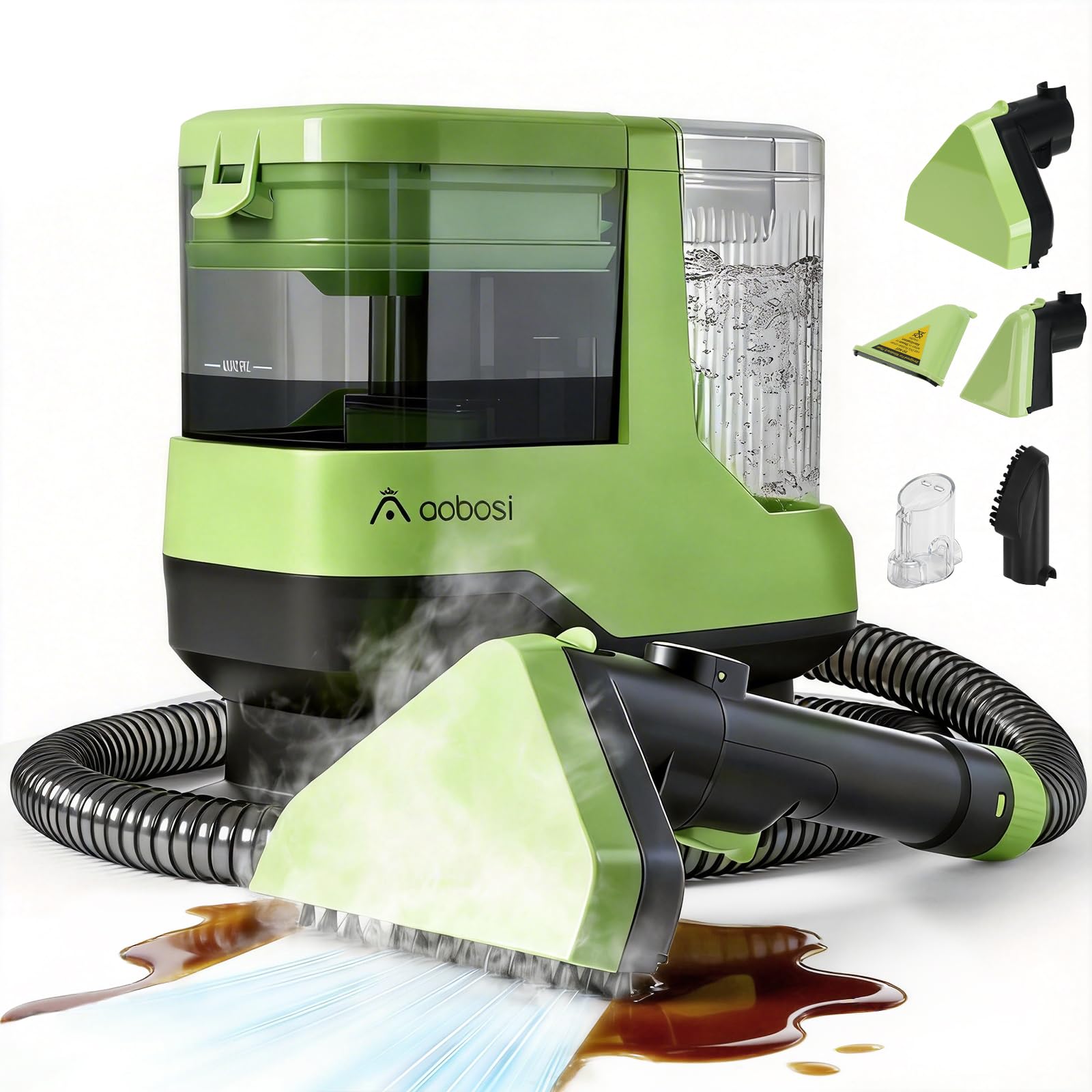 AAOBOSI C688 portable cleaner demonstrates compact setup for easy maneuverability.