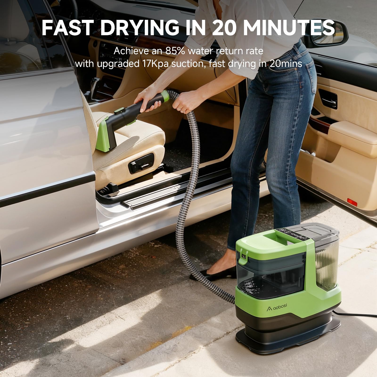 AAOBOSI C688 17KPa suction helps lift grime efficiently.